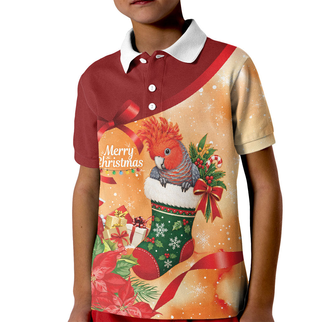Gang-gang Cockatoo Christmas Australia Kid Polo Shirt Aussie Xmas Sock Coquette Bow