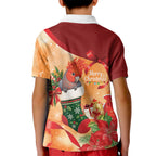 Gang-gang Cockatoo Christmas Australia Kid Polo Shirt Aussie Xmas Sock Coquette Bow
