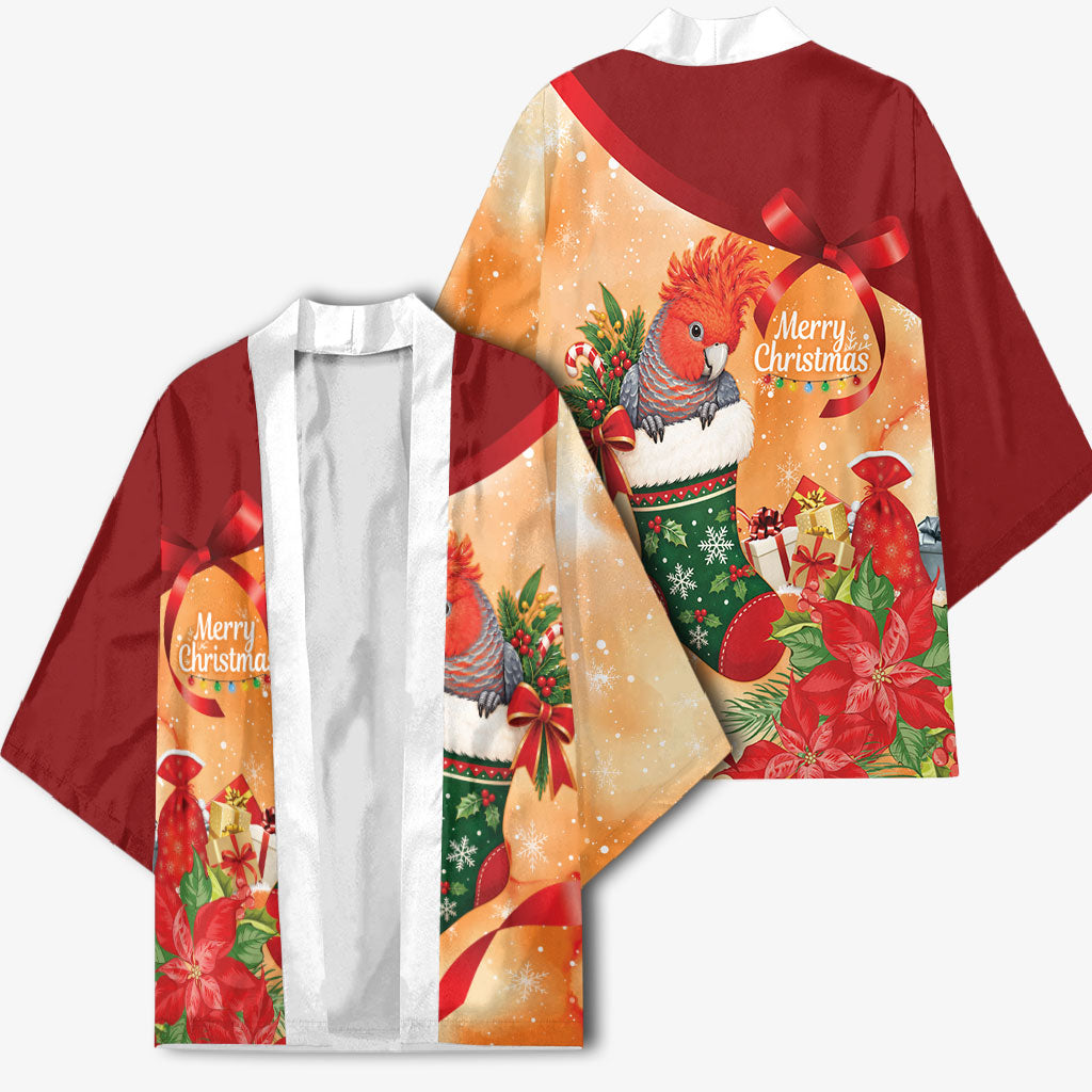 Gang-gang Cockatoo Christmas Australia Kimono Aussie Xmas Sock Coquette Bow