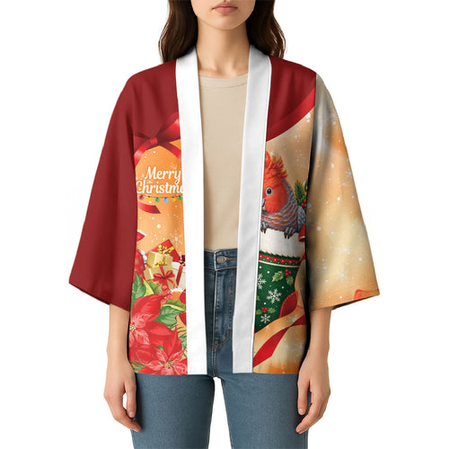 Gang-gang Cockatoo Christmas Australia Kimono Aussie Xmas Sock Coquette Bow