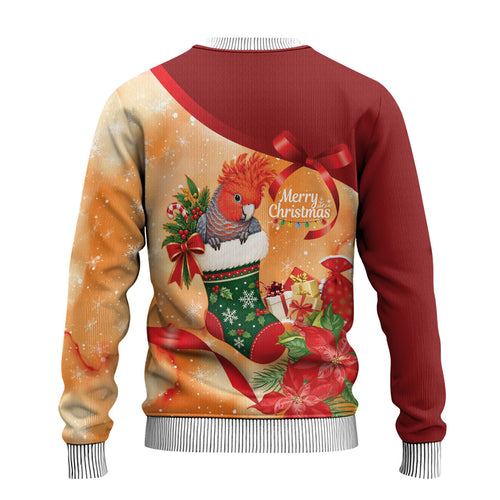 Gang-gang Cockatoo Christmas Australia Ugly Christmas Sweater Aussie Xmas Sock Coquette Bow