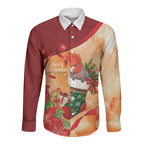 Gang-gang Cockatoo Christmas Australia Long Sleeve Button Shirt Aussie Xmas Sock Coquette Bow