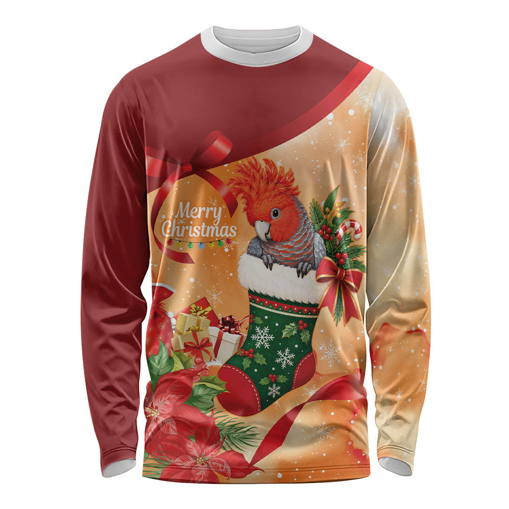 Gang-gang Cockatoo Christmas Australia Long Sleeve Shirt Aussie Xmas Sock Coquette Bow