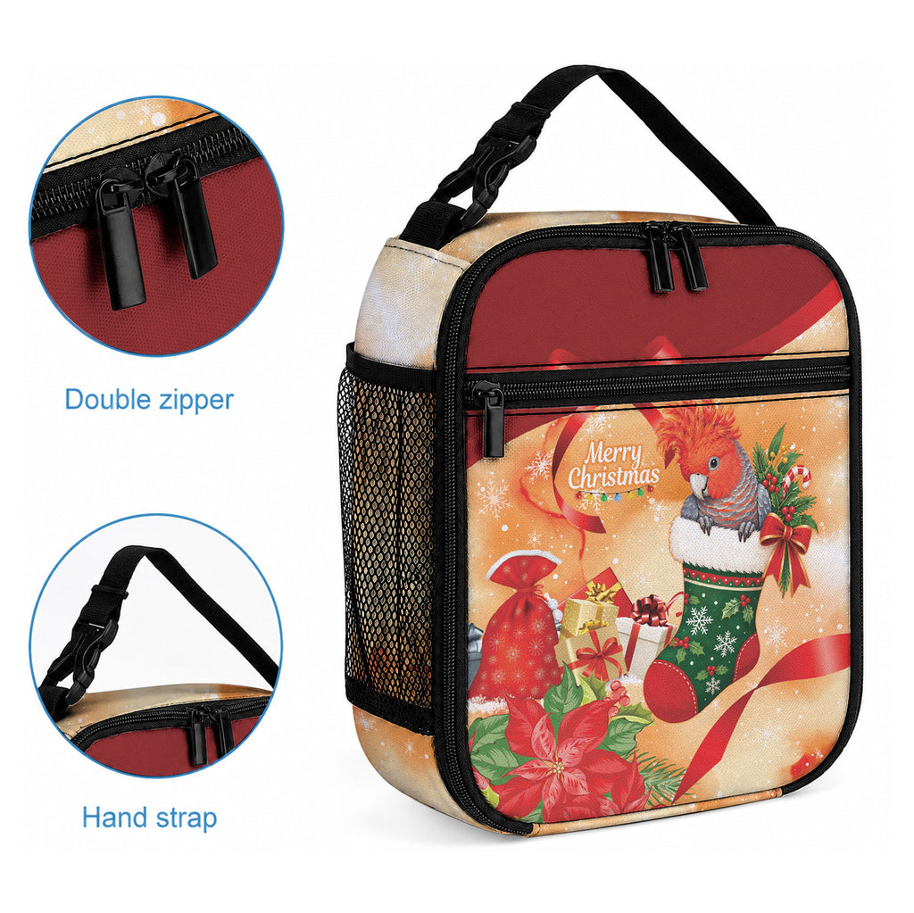 Gang-gang Cockatoo Christmas Australia Lunch Bag Aussie Xmas Sock Coquette Bow