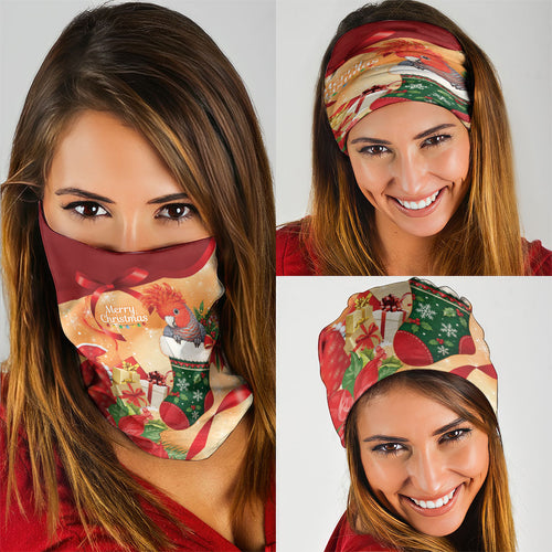 Gang-gang Cockatoo Christmas Australia Neck Gaiter Aussie Xmas Sock Coquette Bow