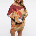 Gang-gang Cockatoo Christmas Australia Off Shoulder Short Dress Aussie Xmas Sock Coquette Bow