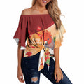 Gang-gang Cockatoo Christmas Australia Off Shoulder Wrap Waist Top Aussie Xmas Sock Coquette Bow