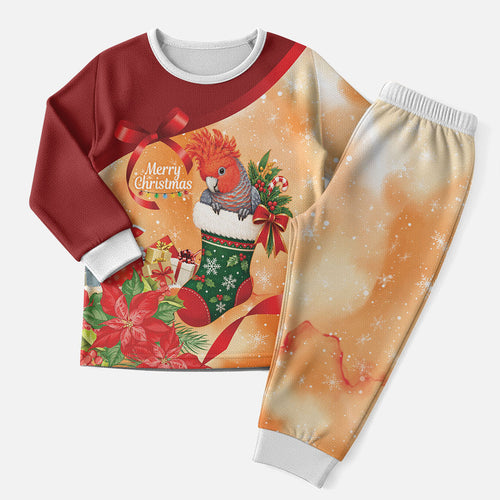 Gang-gang Cockatoo Christmas Australia Christmas Pajama Set Aussie Xmas Sock Coquette Bow