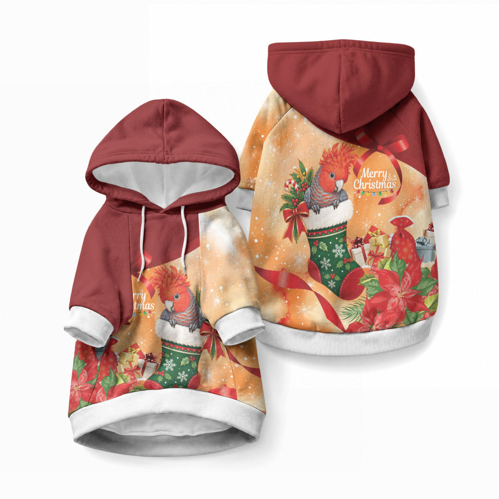 Gang-gang Cockatoo Christmas Australia Pet Hoodie Aussie Xmas Sock Coquette Bow