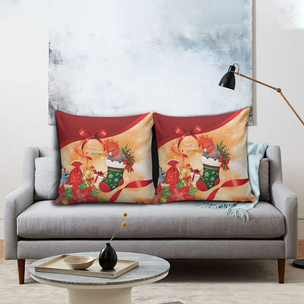 Gang-gang Cockatoo Christmas Australia Pillow Cover Aussie Xmas Sock Coquette Bow