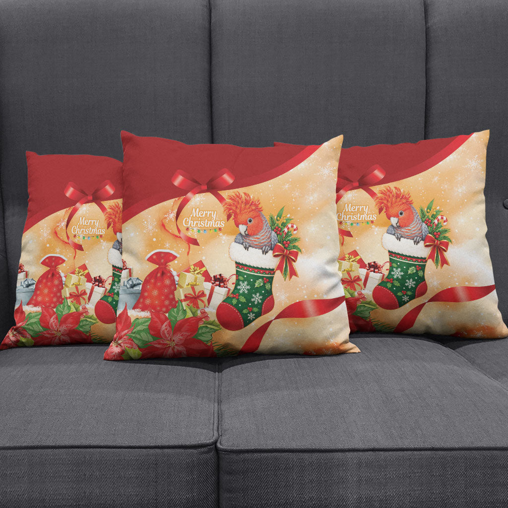 Gang-gang Cockatoo Christmas Australia Pillow Cover Aussie Xmas Sock Coquette Bow