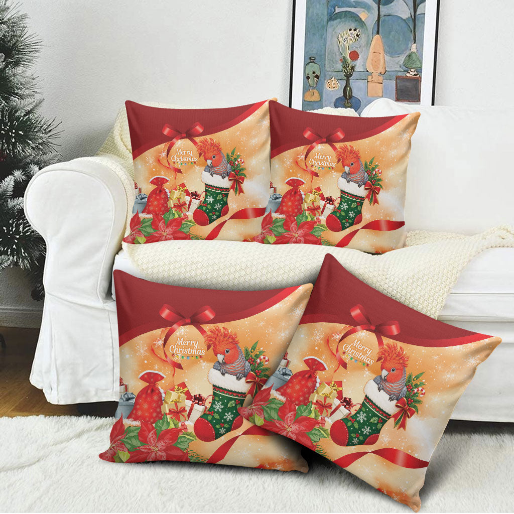 Gang-gang Cockatoo Christmas Australia Pillow Cover Aussie Xmas Sock Coquette Bow