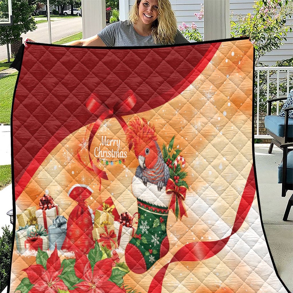 Gang-gang Cockatoo Christmas Australia Quilt Aussie Xmas Sock Coquette Bow