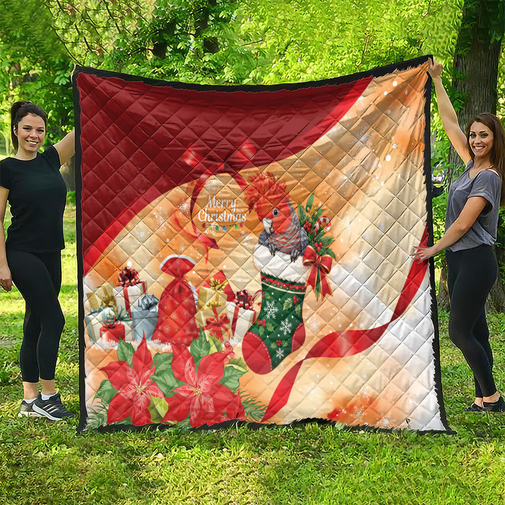 Gang-gang Cockatoo Christmas Australia Quilt Aussie Xmas Sock Coquette Bow
