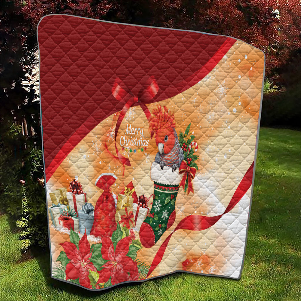 Gang-gang Cockatoo Christmas Australia Quilt Aussie Xmas Sock Coquette Bow