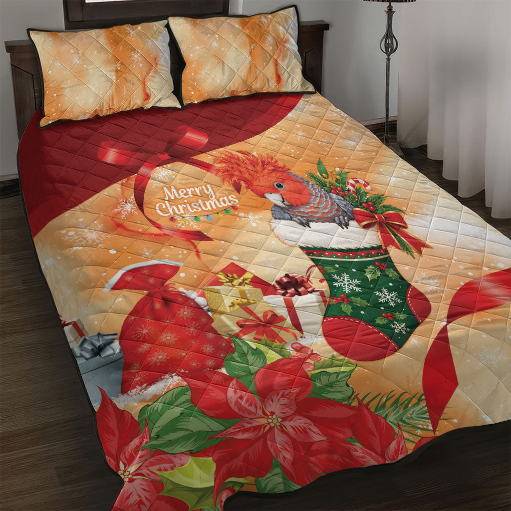 Gang-gang Cockatoo Christmas Australia Quilt Bed Set Aussie Xmas Sock Coquette Bow