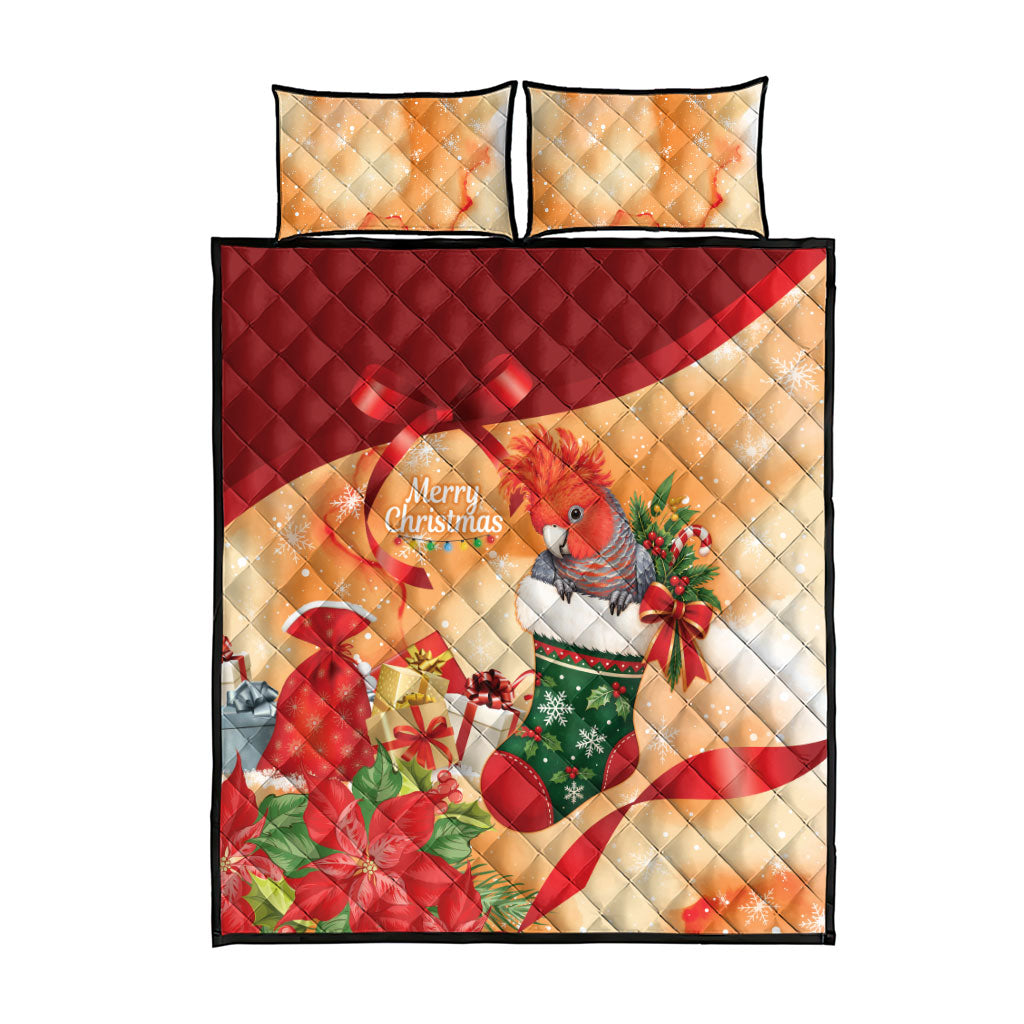 Gang-gang Cockatoo Christmas Australia Quilt Bed Set Aussie Xmas Sock Coquette Bow