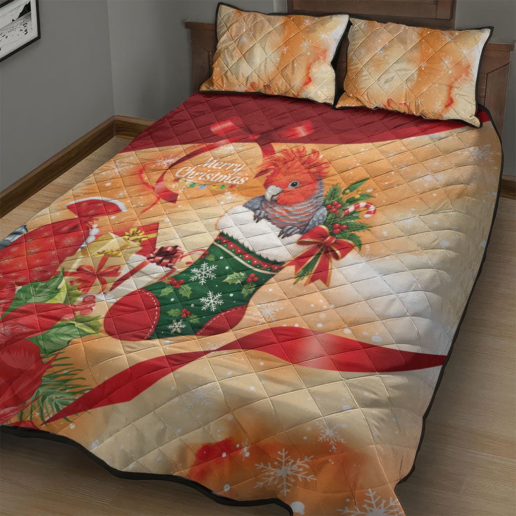 Gang-gang Cockatoo Christmas Australia Quilt Bed Set Aussie Xmas Sock Coquette Bow