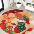 Gang-gang Cockatoo Christmas Australia Round Carpet Aussie Xmas Sock Coquette Bow