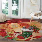 Gang-gang Cockatoo Christmas Australia Round Carpet Aussie Xmas Sock Coquette Bow