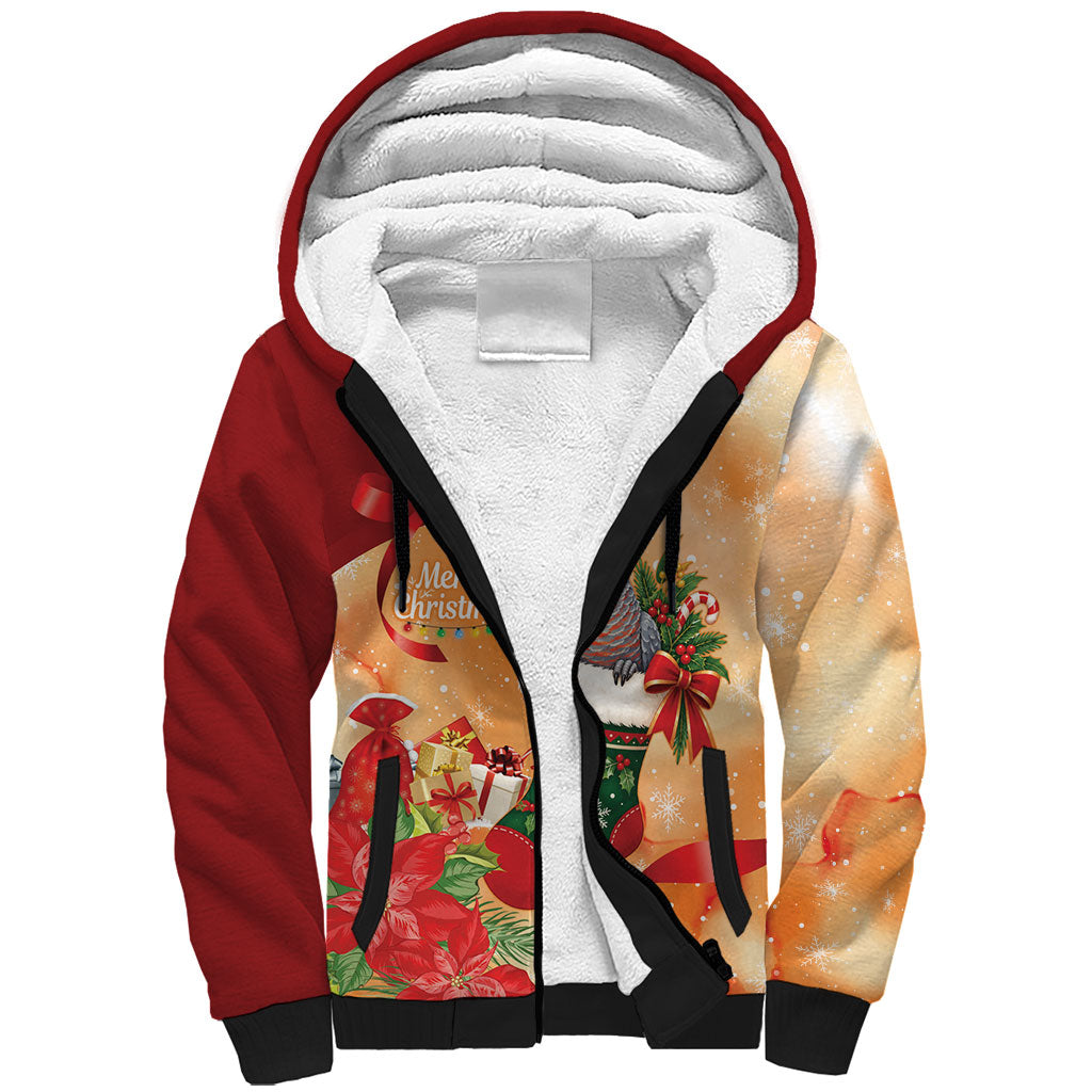Gang-gang Cockatoo Christmas Australia Sherpa Hoodie Aussie Xmas Sock Coquette Bow