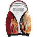 Gang-gang Cockatoo Christmas Australia Sherpa Hoodie Aussie Xmas Sock Coquette Bow