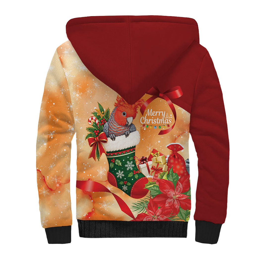 Gang-gang Cockatoo Christmas Australia Sherpa Hoodie Aussie Xmas Sock Coquette Bow