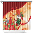 Gang-gang Cockatoo Christmas Australia Shower Curtain Aussie Xmas Sock Coquette Bow