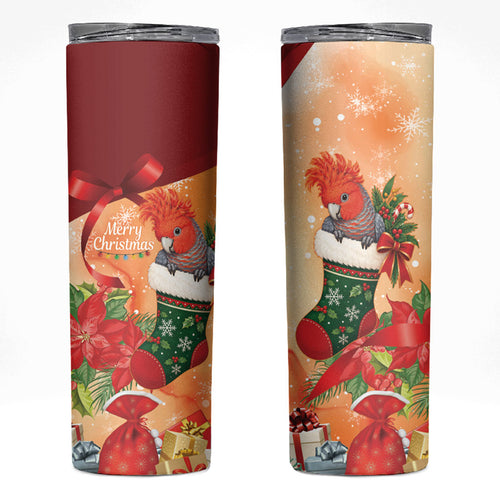 Gang-gang Cockatoo Christmas Australia Skinny Tumbler Aussie Xmas Sock Coquette Bow