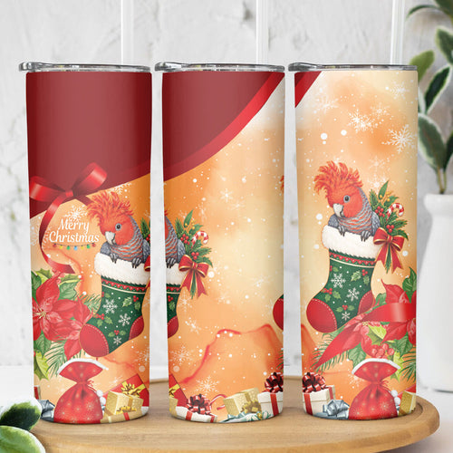 Gang-gang Cockatoo Christmas Australia Skinny Tumbler Aussie Xmas Sock Coquette Bow