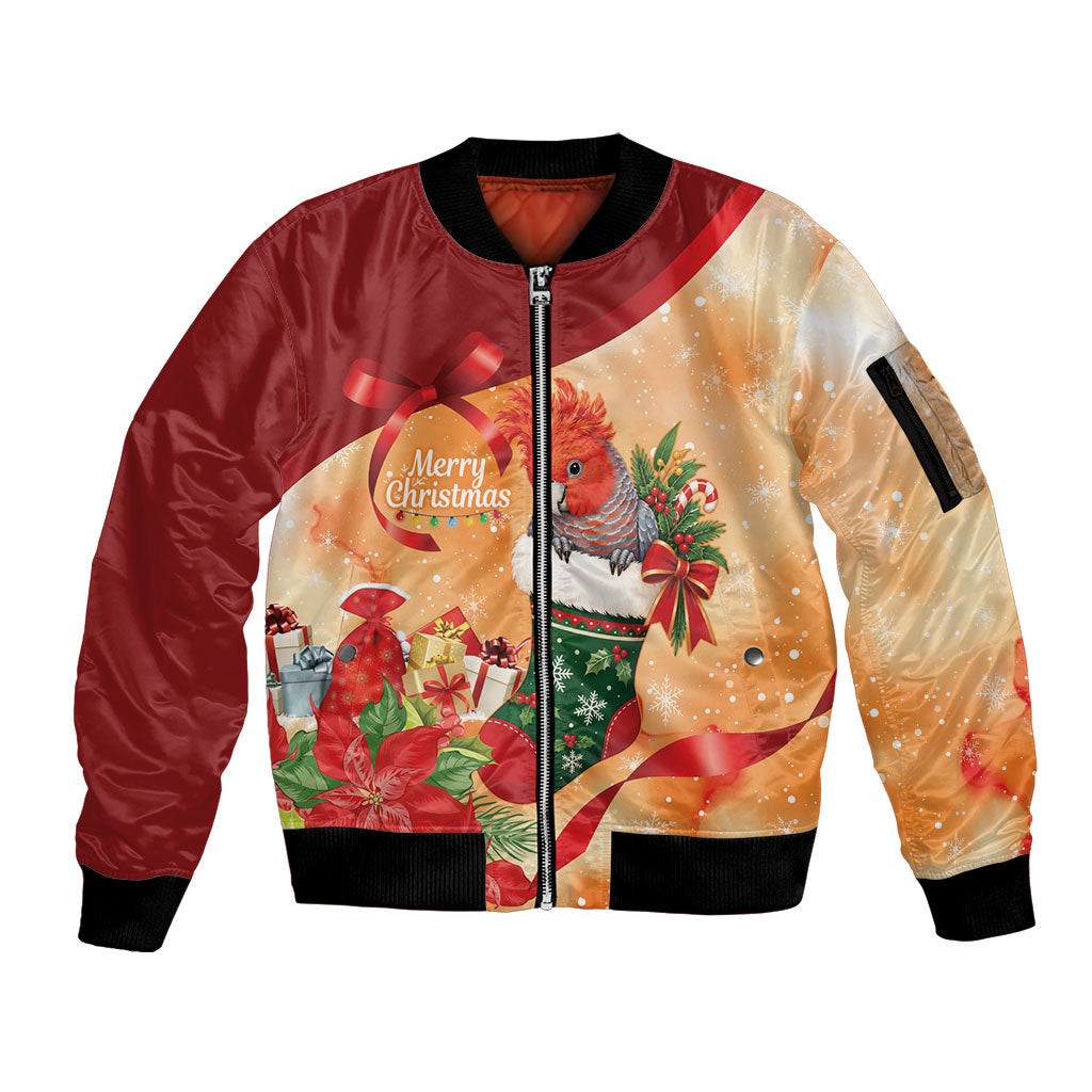 Gang-gang Cockatoo Christmas Australia Sleeve Zip Bomber Jacket Aussie Xmas Sock Coquette Bow
