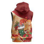 Gang-gang Cockatoo Christmas Australia Sleeveless Hoodie Aussie Xmas Sock Coquette Bow