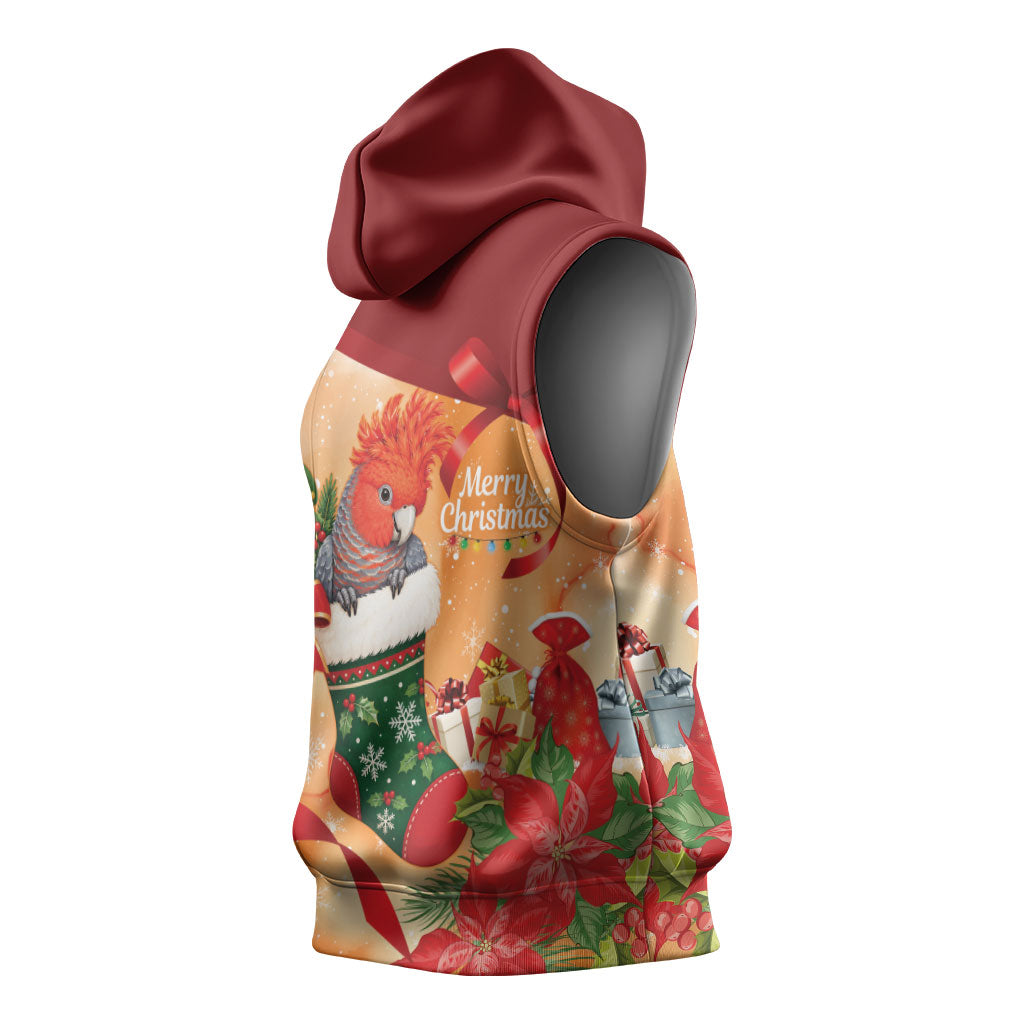 Gang-gang Cockatoo Christmas Australia Sleeveless Hoodie Aussie Xmas Sock Coquette Bow