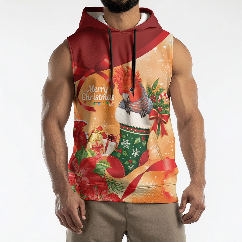 Gang-gang Cockatoo Christmas Australia Sleeveless Hoodie Aussie Xmas Sock Coquette Bow