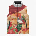Gang-gang Cockatoo Christmas Australia Sleeveless Puffer Jacket Aussie Xmas Sock Coquette Bow