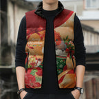 Gang-gang Cockatoo Christmas Australia Sleeveless Puffer Jacket Aussie Xmas Sock Coquette Bow
