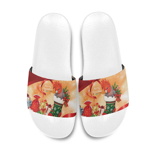 Gang-gang Cockatoo Christmas Australia Slide Sandals Aussie Xmas Sock Coquette Bow