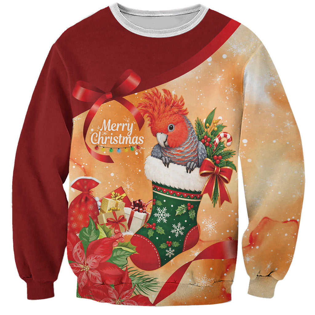 Gang-gang Cockatoo Christmas Australia Sweatshirt Aussie Xmas Sock Coquette Bow