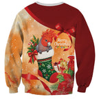 Gang-gang Cockatoo Christmas Australia Sweatshirt Aussie Xmas Sock Coquette Bow