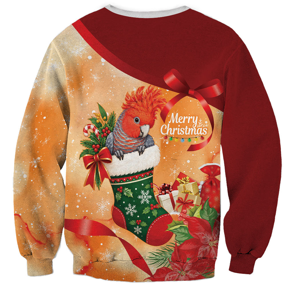 Gang-gang Cockatoo Christmas Australia Sweatshirt Aussie Xmas Sock Coquette Bow