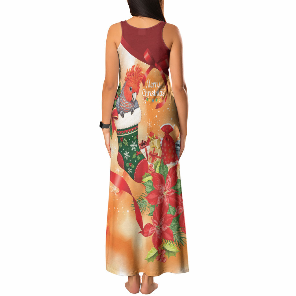 Gang-gang Cockatoo Christmas Australia Tank Maxi Dress Aussie Xmas Sock Coquette Bow