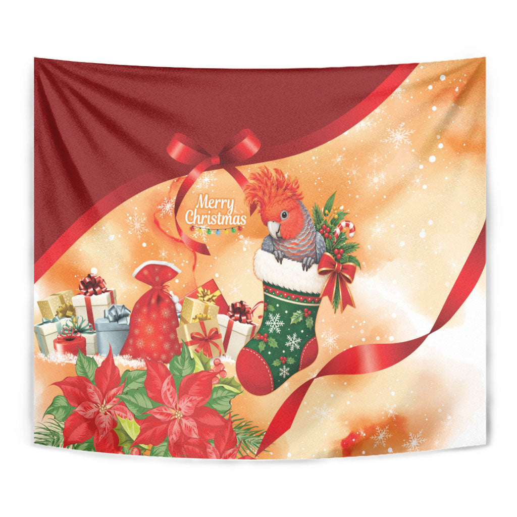 Gang-gang Cockatoo Christmas Australia Tapestry Aussie Xmas Sock Coquette Bow