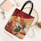 Gang-gang Cockatoo Christmas Australia Tote Bag Aussie Xmas Sock Coquette Bow
