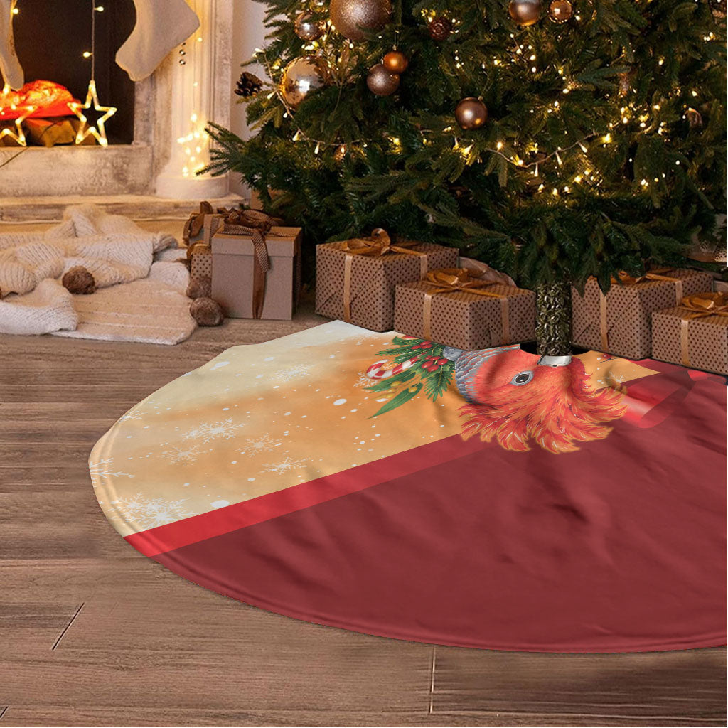 Gang-gang Cockatoo Christmas Australia Tree Skirt Aussie Xmas Sock Coquette Bow