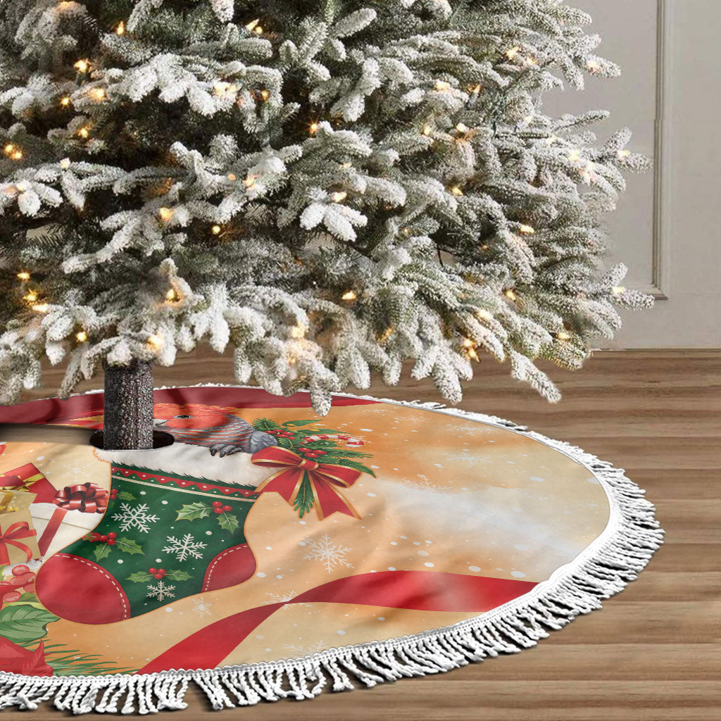 Gang-gang Cockatoo Christmas Australia Tree Skirt Aussie Xmas Sock Coquette Bow