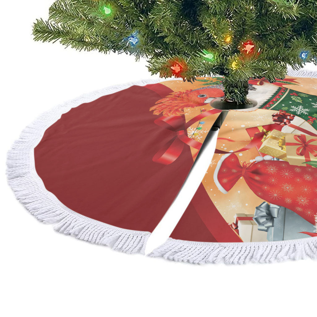 Gang-gang Cockatoo Christmas Australia Tree Skirt Aussie Xmas Sock Coquette Bow