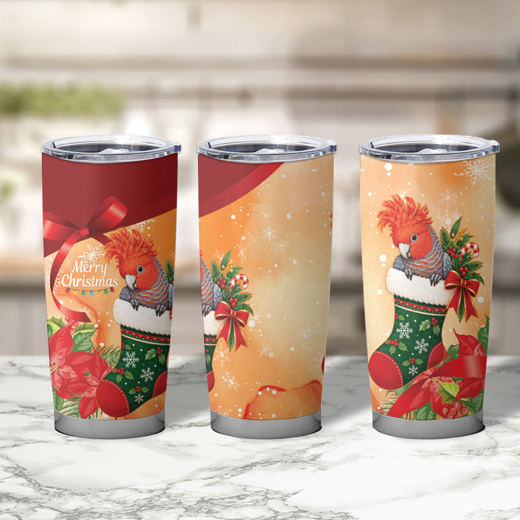 Gang-gang Cockatoo Christmas Australia Tumbler Cup Aussie Xmas Sock Coquette Bow