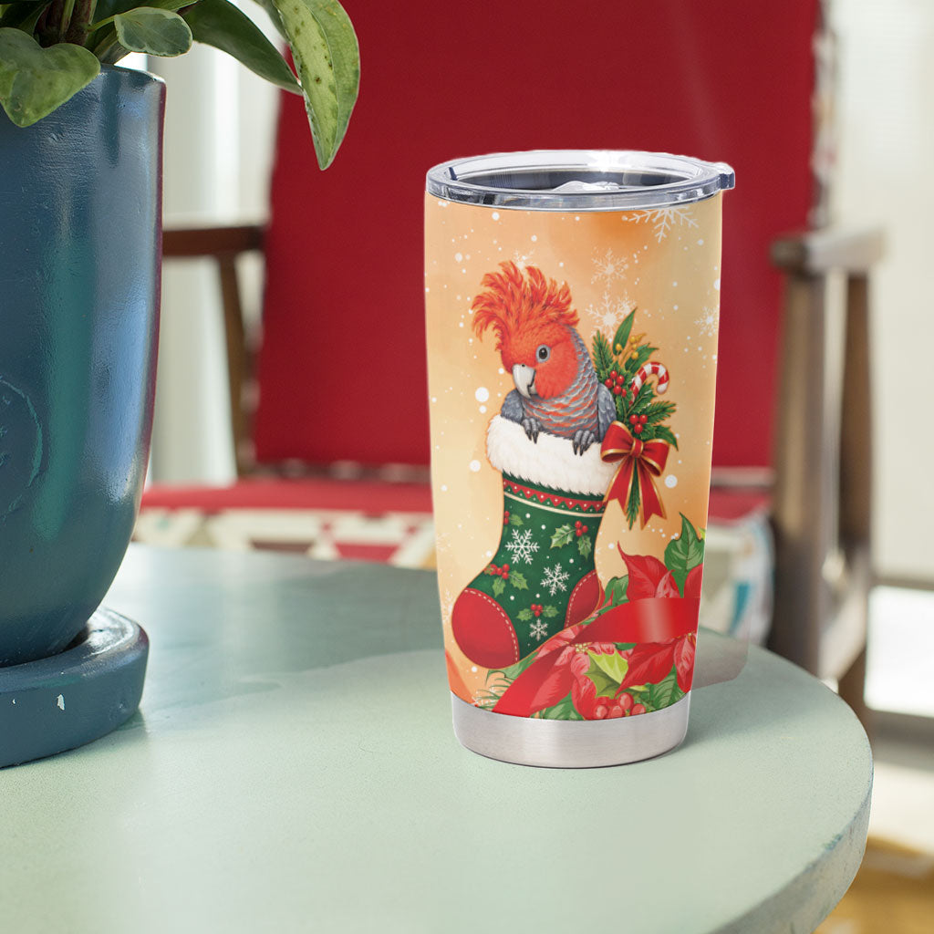 Gang-gang Cockatoo Christmas Australia Tumbler Cup Aussie Xmas Sock Coquette Bow
