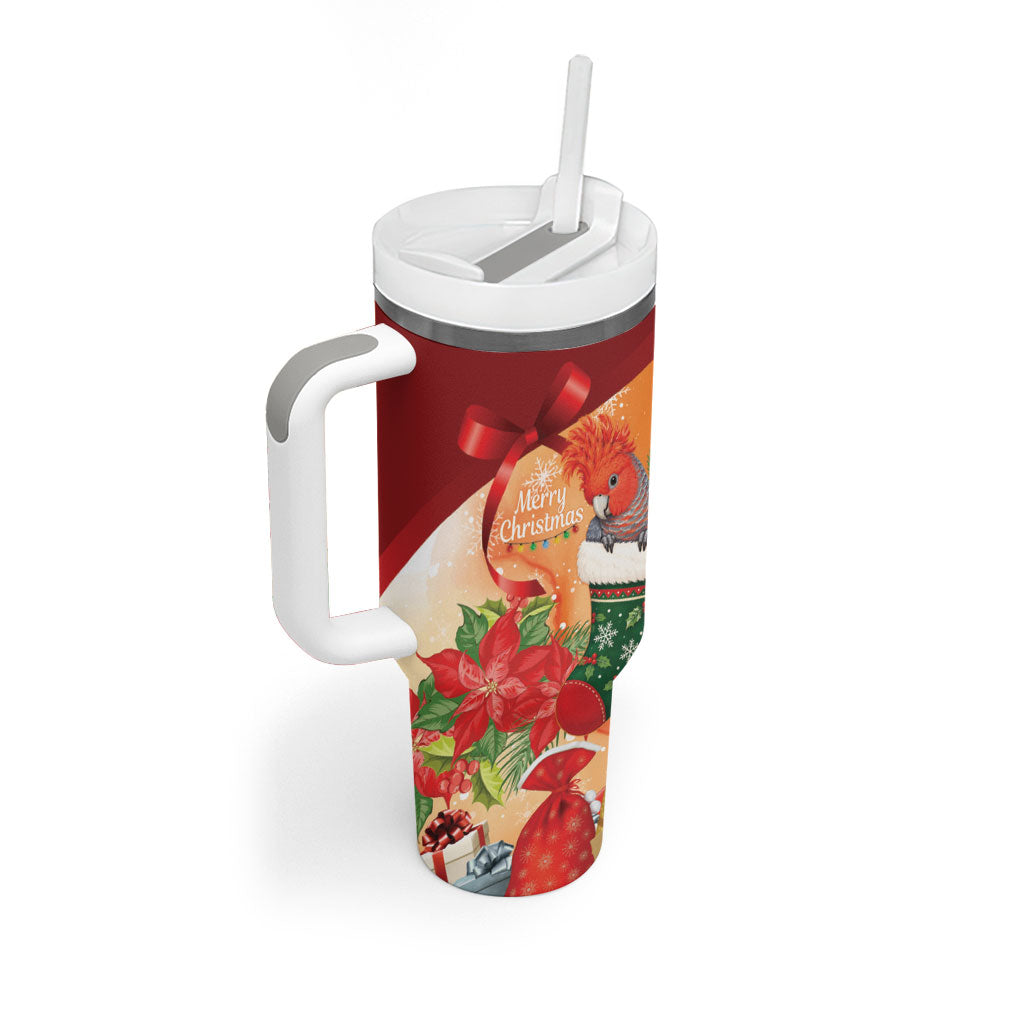 Gang-gang Cockatoo Christmas Australia Tumbler With Handle Aussie Xmas Sock Coquette Bow