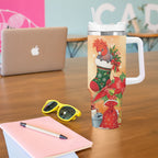 Gang-gang Cockatoo Christmas Australia Tumbler With Handle Aussie Xmas Sock Coquette Bow